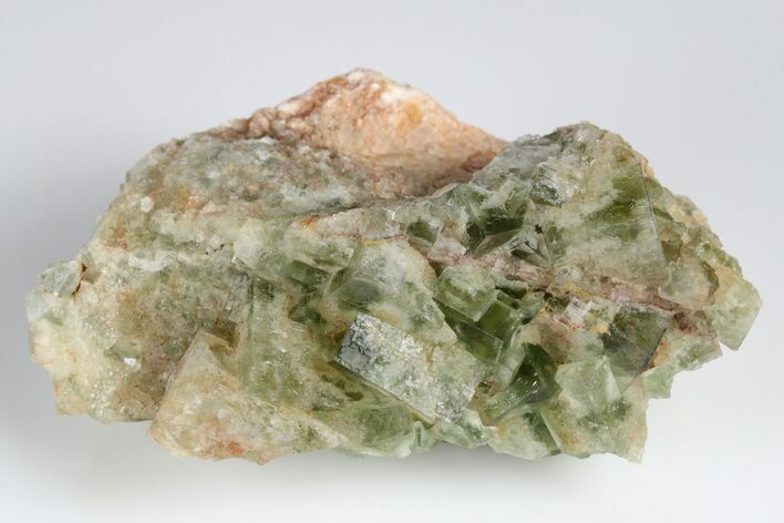 Green Cubic Fluorite Crystal Cluster - Morocco #180274